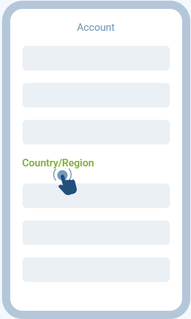 Tap Country/Region