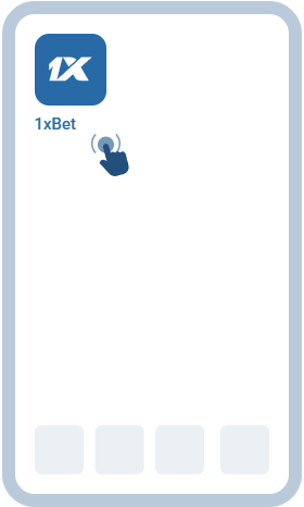 The 1xBet icon appears on your home screen