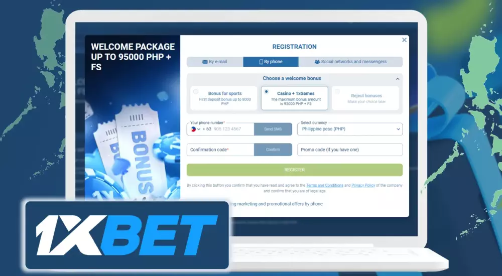 1xBet registration methods overview
